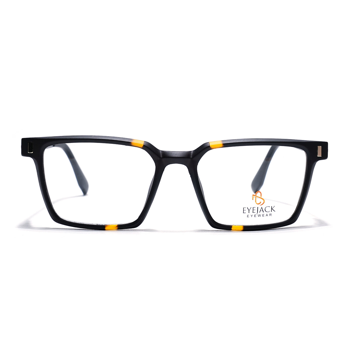 Eyejack Black & Brown Rectangle Eyeglasses for Men & Women (162002FCL2450)