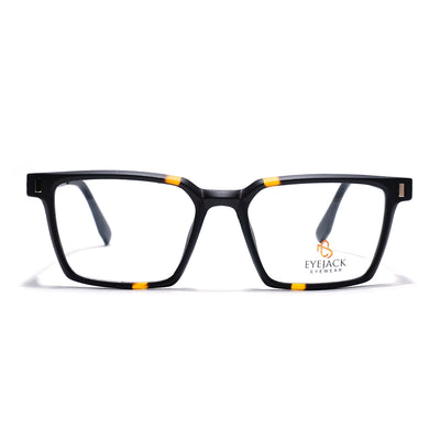 Eyejack Black & Brown Rectangle Eyeglasses for Men & Women (162002FCL2450)