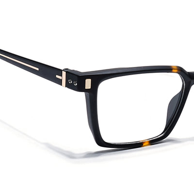 Eyejack Black & Brown Rectangle Eyeglasses for Men & Women (162002FCL2450)
