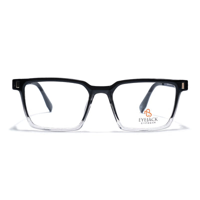 Eyejack Black & Transparent Rectangle Eyeglasses for Men & Women (162002FCL2451)