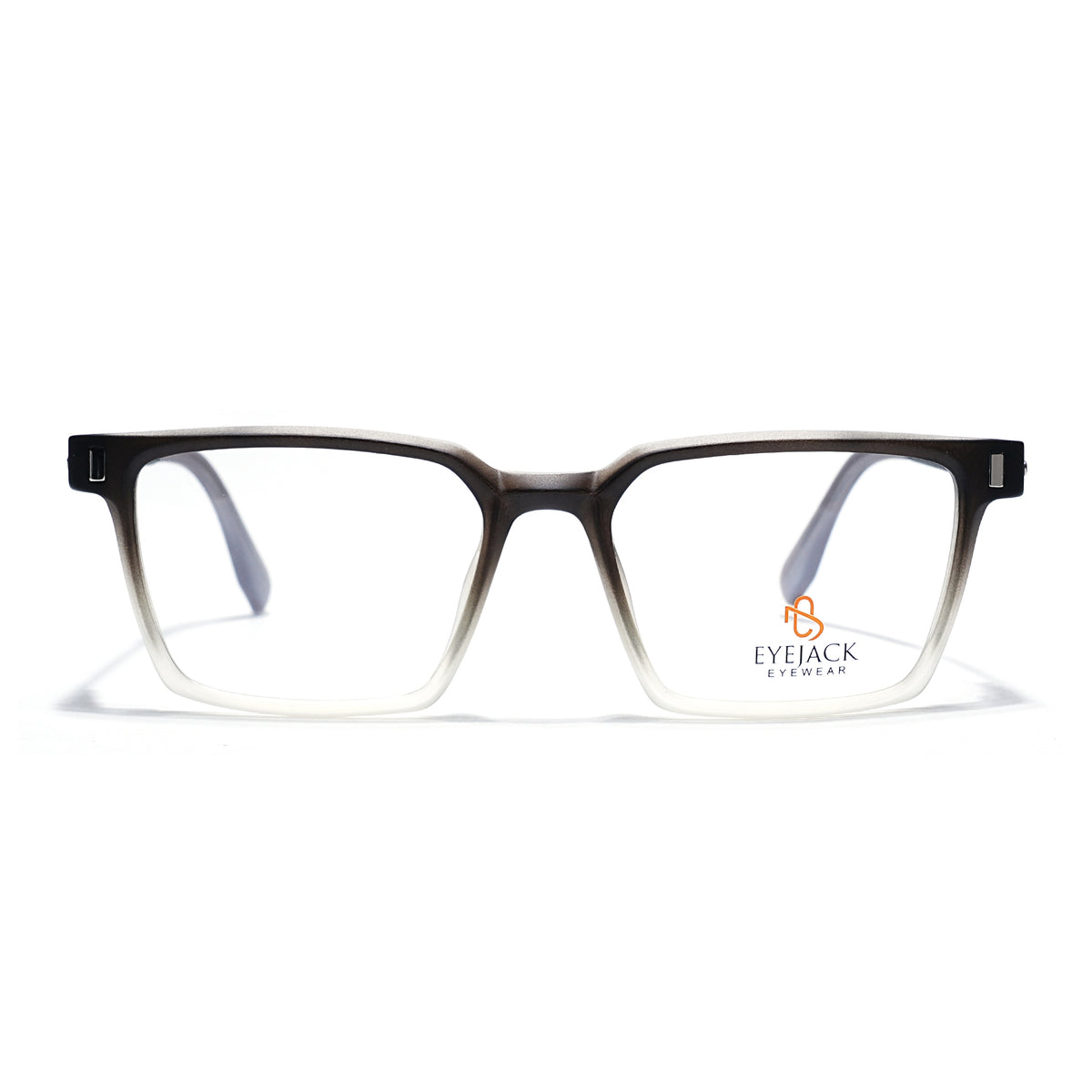 Eyejack Black & Grey Rectangle Eyeglasses for Men & Women (162002FCL2452)