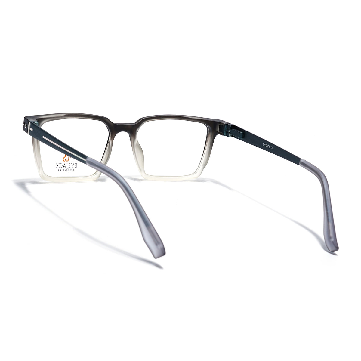 Eyejack Black & Grey Rectangle Eyeglasses for Men & Women (162002FCL2452)