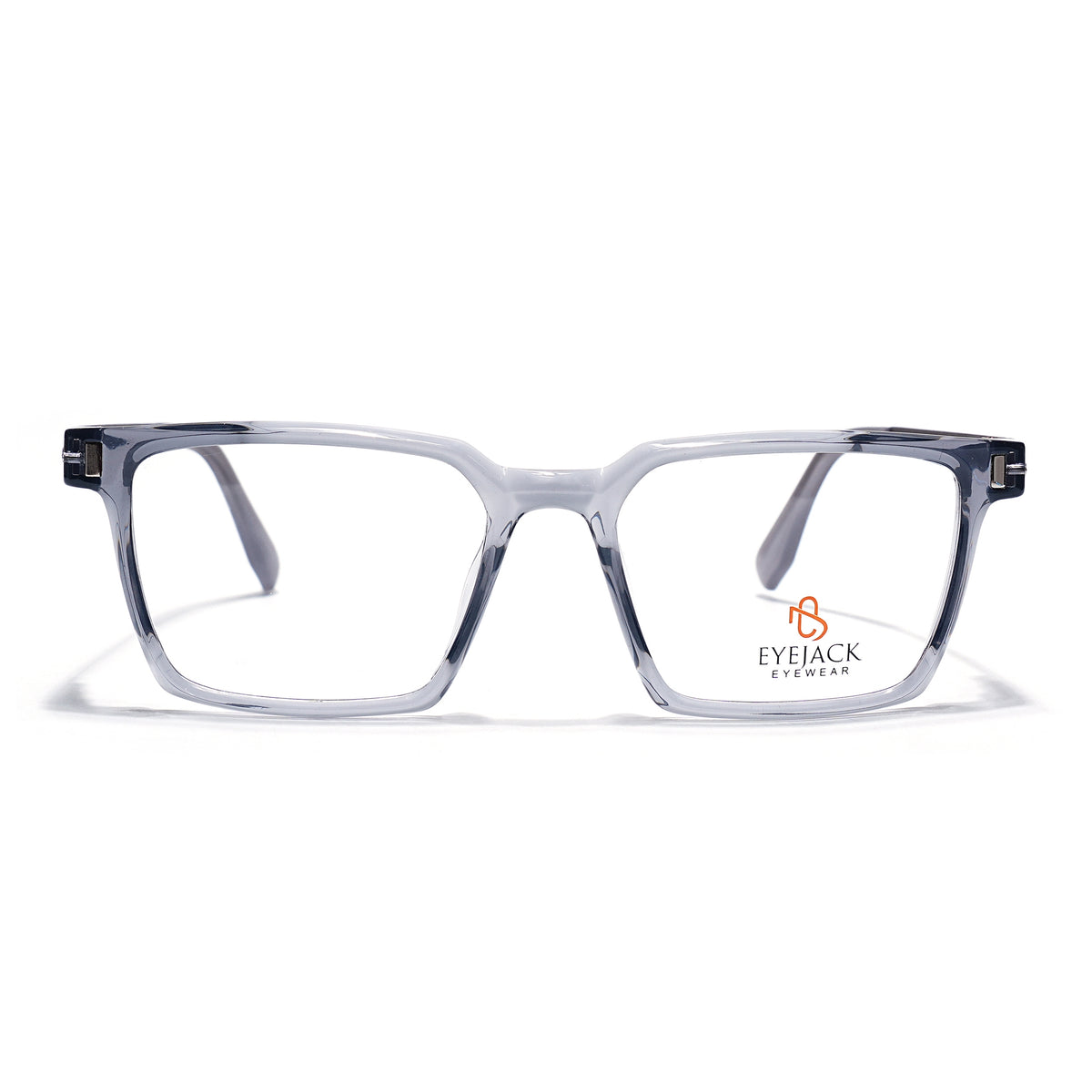 Eyejack Transparent Grey Rectangle Eyeglasses for Men & Women (162002FCL2453)