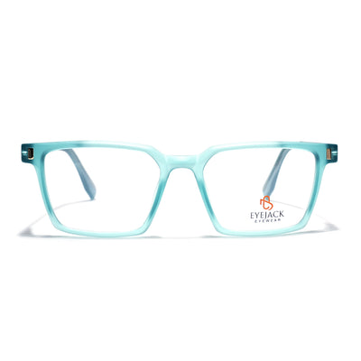 Eyejack Aqua Rectangle Eyeglasses for Men & Women (162002FCL2456)