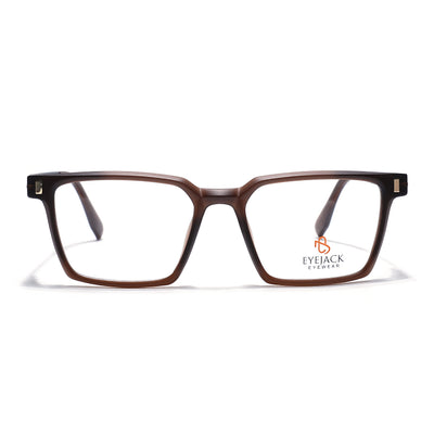 Eyejack Brown Rectangle Eyeglasses for Men & Women (162002FCL2457)