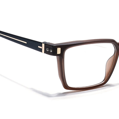 Eyejack Brown Rectangle Eyeglasses for Men & Women (162002FCL2457)