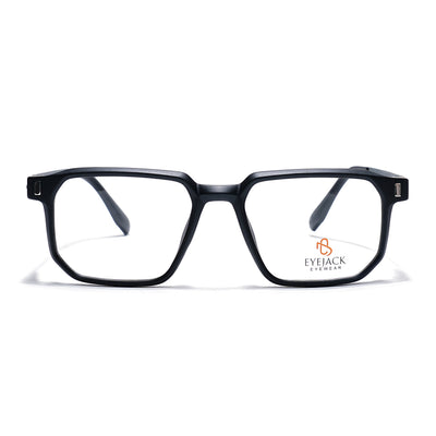 Eyejack Black Wayfarer Eyeglasses for Men & Women (162003FCL2461)