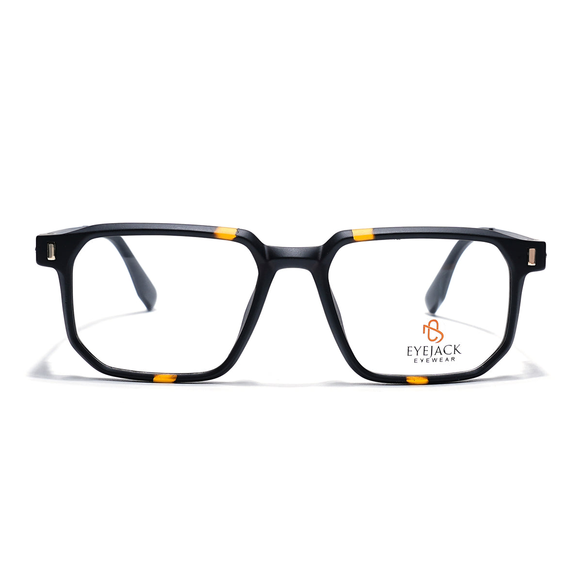 Eyejack Black & Brown Wayfarer Eyeglasses for Men & Women (162003FCL2462)
