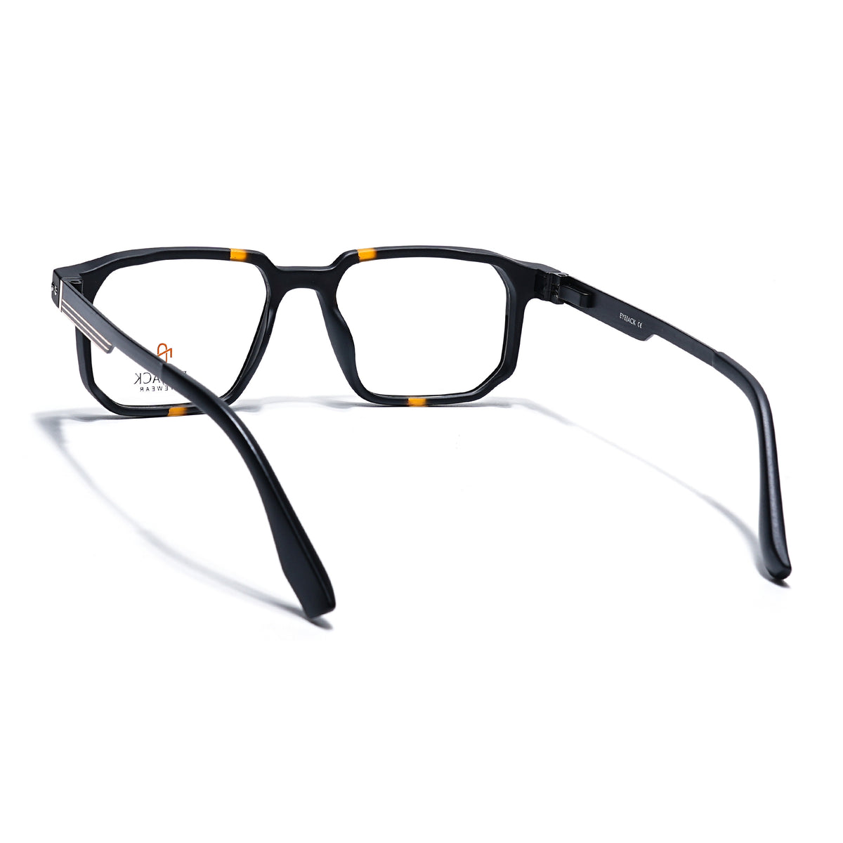 Eyejack Black & Brown Wayfarer Eyeglasses for Men & Women (162003FCL2462)