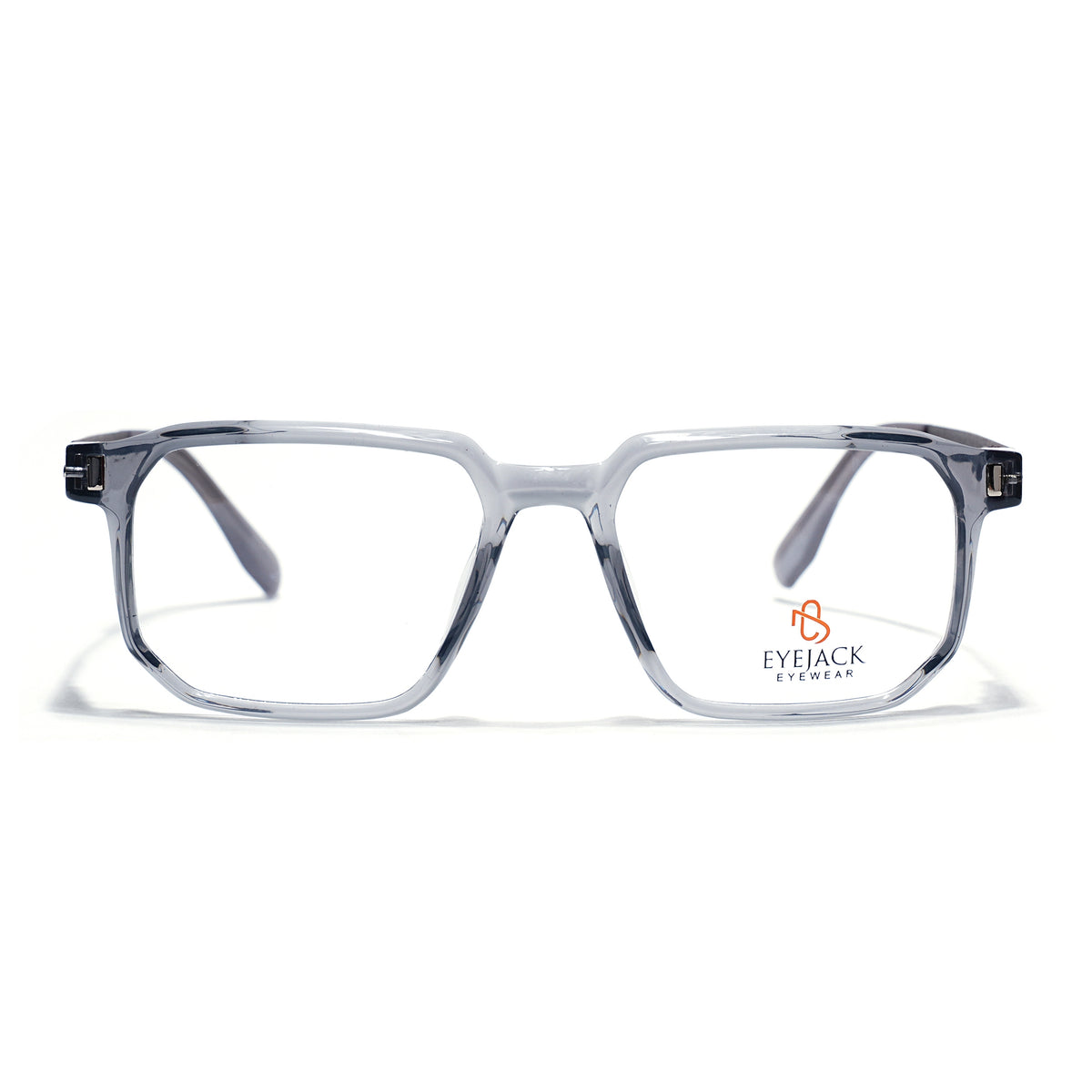 Eyejack Transparent Grey Wayfarer Eyeglasses for Men & Women (162003FCL2465)