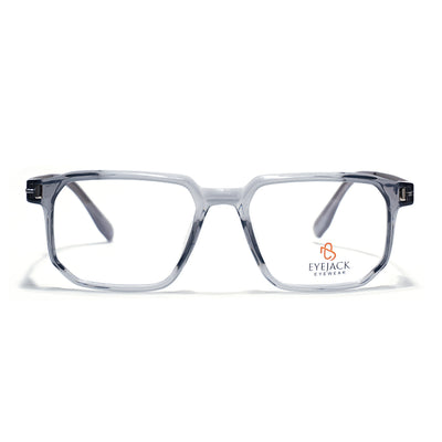 Eyejack Transparent Grey Wayfarer Eyeglasses for Men & Women (162003FCL2465)