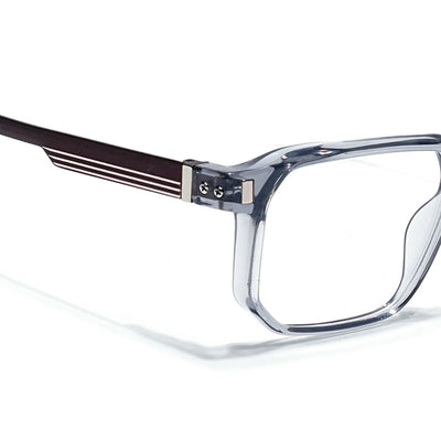 Eyejack Transparent Grey Wayfarer Eyeglasses for Men & Women (162003FCL2465)