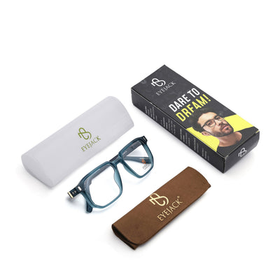 Eyejack Sea Green Wayfarer Eyeglasses for Men & Women (162003FCL2467)