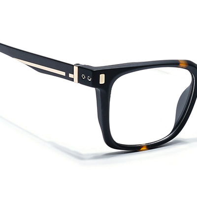 Eyejack Black & Brown Wayfarer Eyeglasses for Men & Women (162004FCL2474)