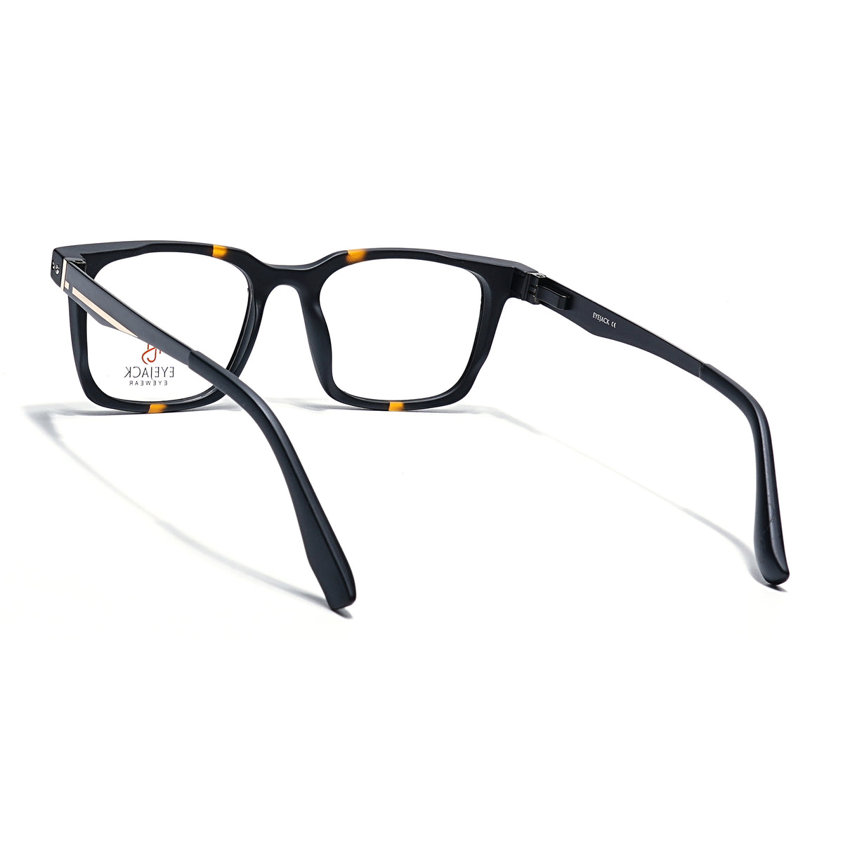 Eyejack Black & Brown Wayfarer Eyeglasses for Men & Women (162004FCL2474)