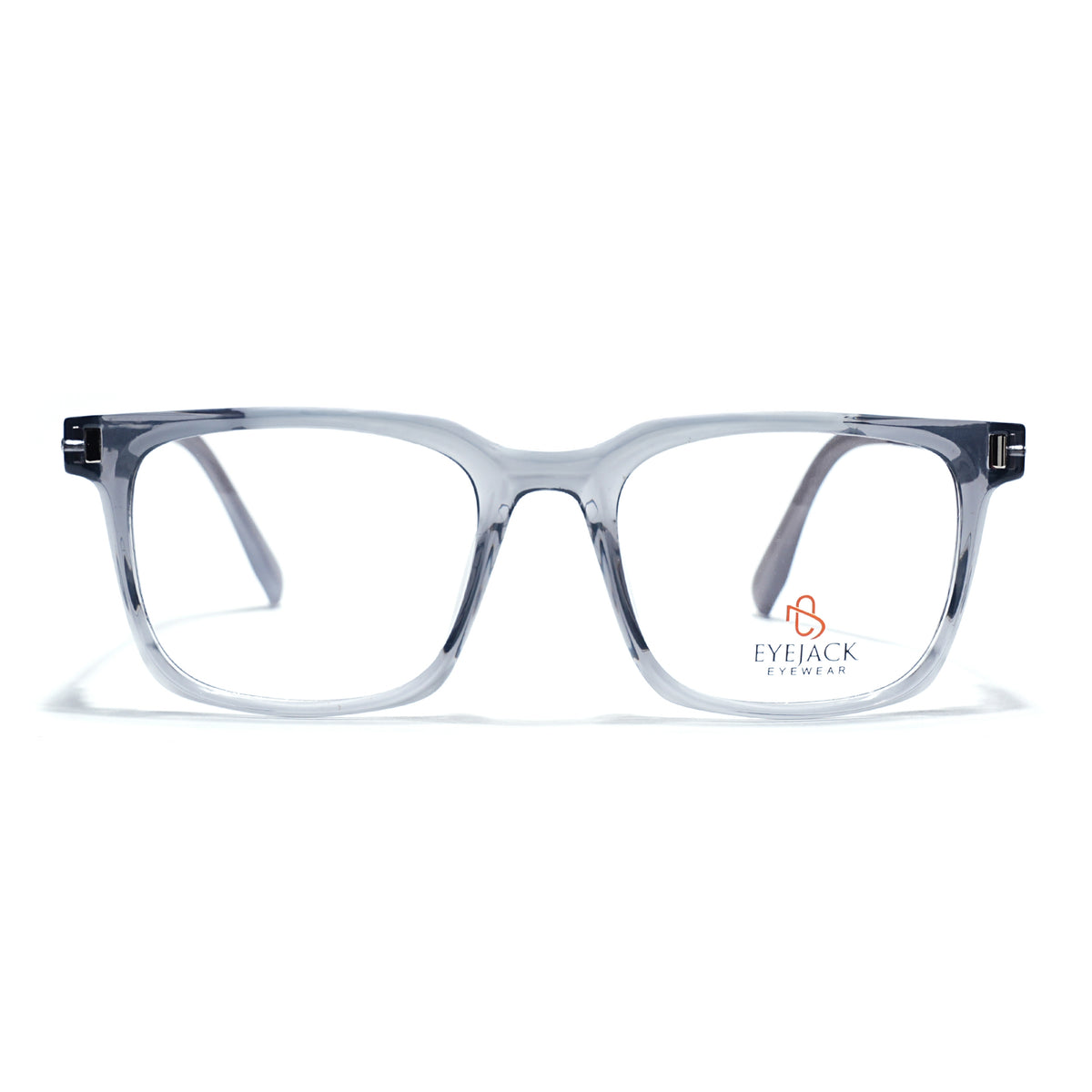 Eyejack Transparent Grey Wayfarer Eyeglasses for Men & Women (162004FCL2477)