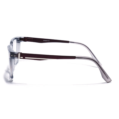 Eyejack Transparent Grey Wayfarer Eyeglasses for Men & Women (162004FCL2477)