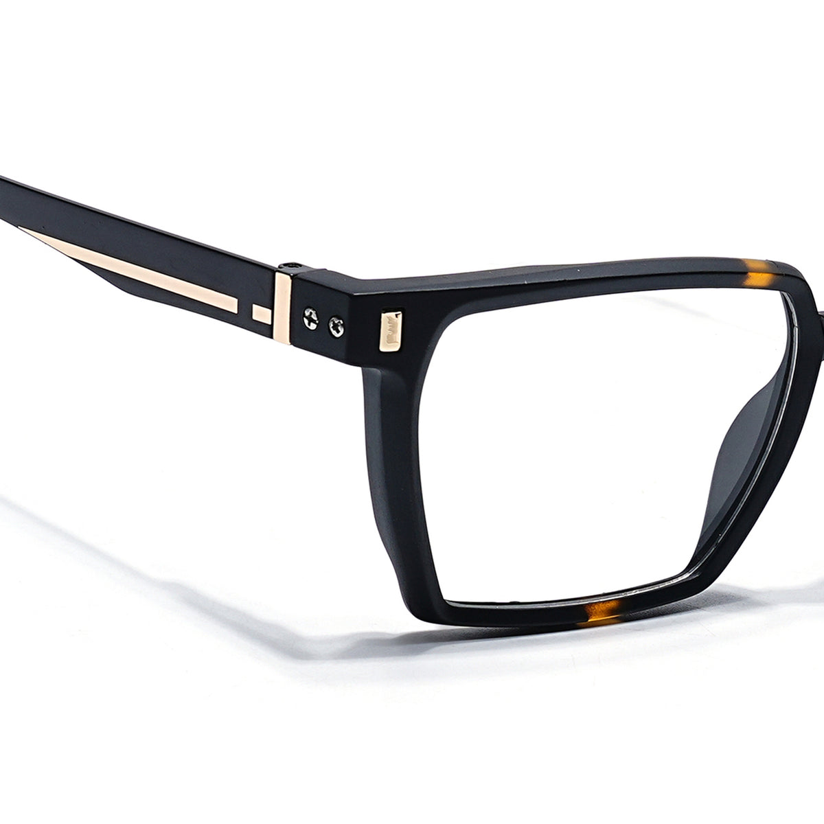 Eyejack Black & Brown Wayfarer Eyeglasses for Men & Women (162005FCL2486)