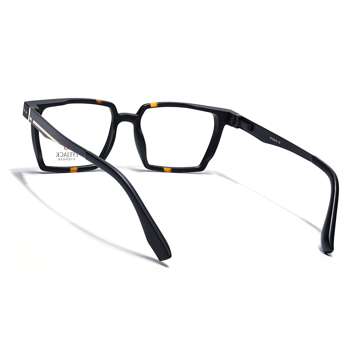 Eyejack Black & Brown Wayfarer Eyeglasses for Men & Women (162005FCL2486)