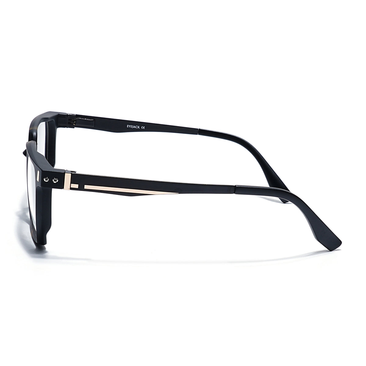 Eyejack Black & Brown Wayfarer Eyeglasses for Men & Women (162005FCL2486)