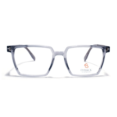 Eyejack Transparent Grey Wayfarer Eyeglasses for Men & Women (162005FCL2489)