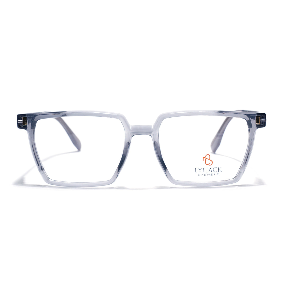 Eyejack Transparent Grey Wayfarer Eyeglasses for Men & Women (162005FCL2490)