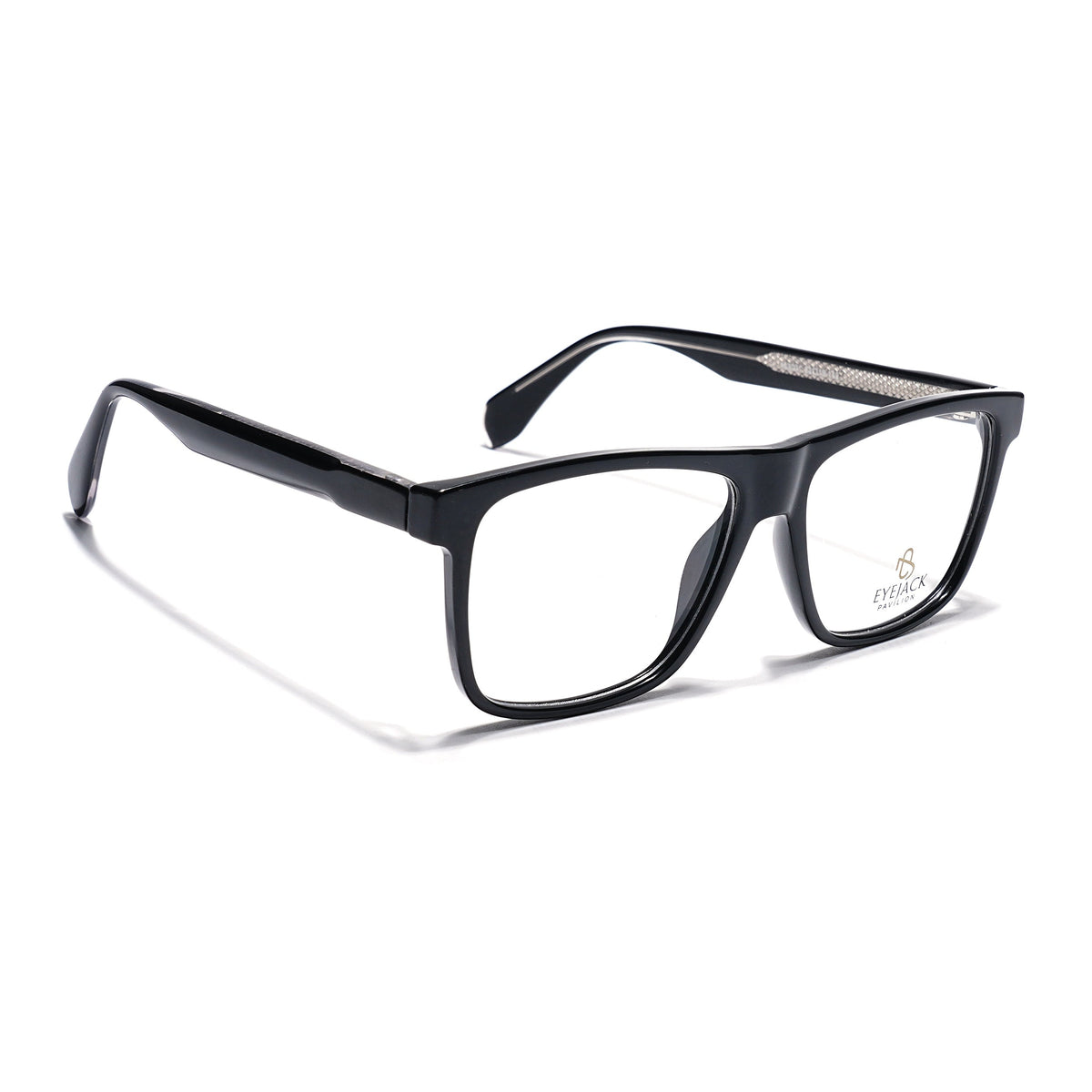 Eyejack Shine Black Wayfarer Eyeglasses for Men & Women (163001FCL2236)