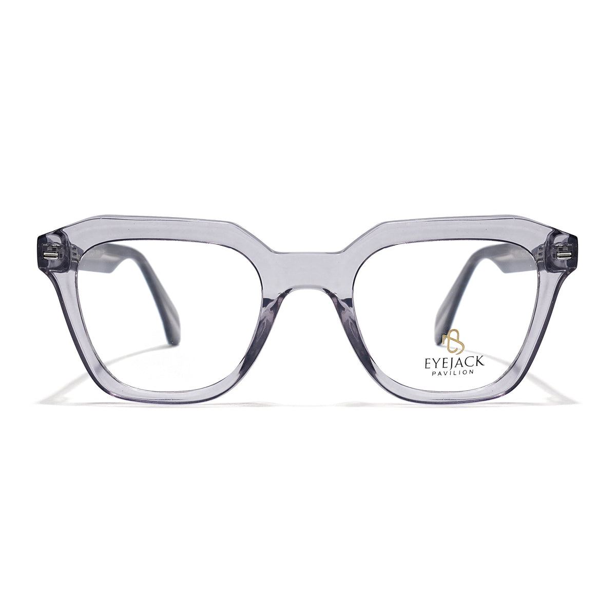 Eyejack Grey Square Eyeglasses for Men & Women (163002FCL2246)