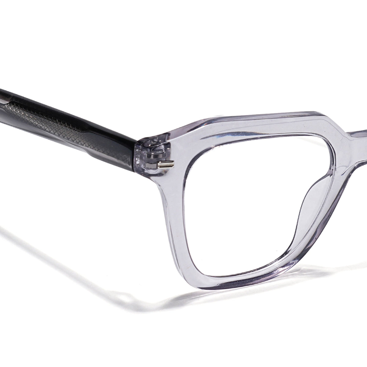 Eyejack Grey Square Eyeglasses for Men & Women (163002FCL2246)