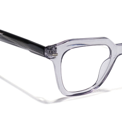 Eyejack Grey Square Eyeglasses for Men & Women (163002FCL2246)