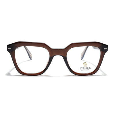 Eyejack Brown Square Eyeglasses for Men & Women (163002FCL2247)