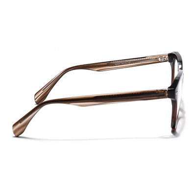 Eyejack Brown Square Eyeglasses for Men & Women (163002FCL2247)