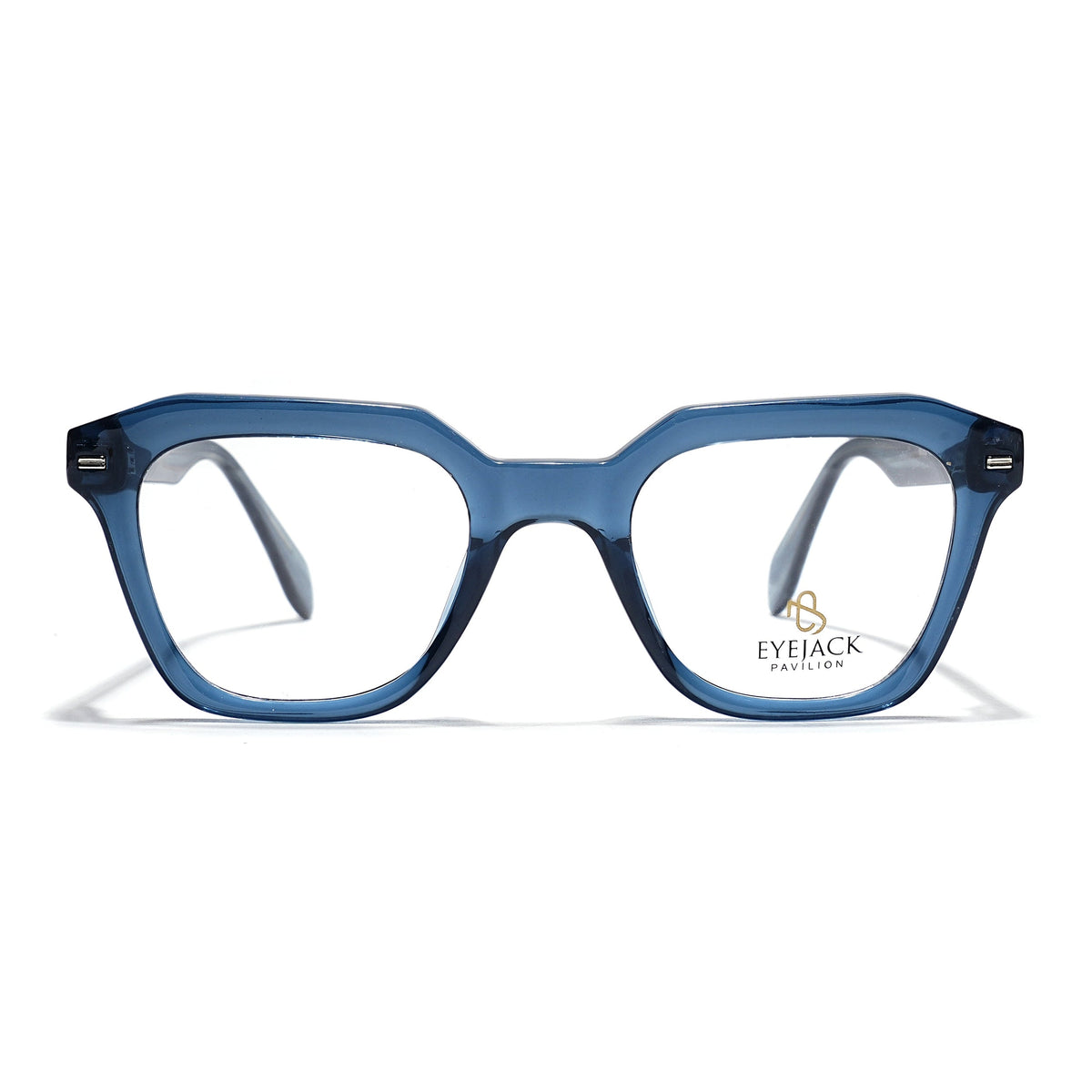 Eyejack Blue Square Eyeglasses for Men & Women (163002FCL2249)
