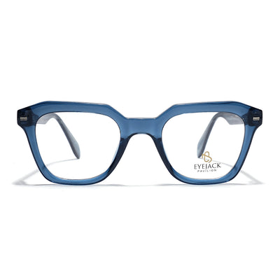 Eyejack Blue Square Eyeglasses for Men & Women (163002FCL2249)
