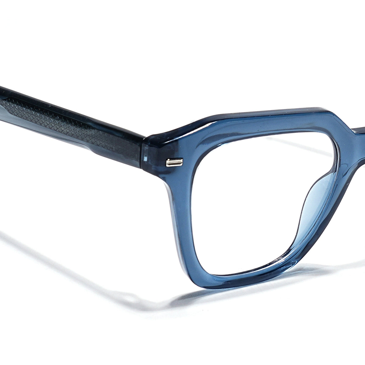 Eyejack Blue Square Eyeglasses for Men & Women (163002FCL2249)