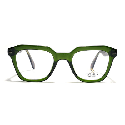 Eyejack Green Square Eyeglasses for Men & Women (163002FCL2250)