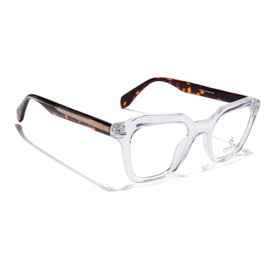 Eyejack Transparent Square Eyeglasses for Men & Women (163002FCL2251)