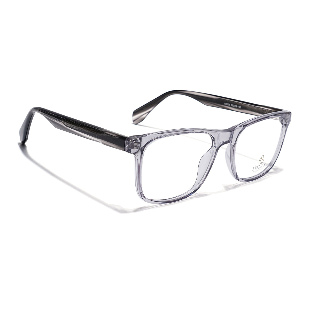 Eyejack Grey Wayfarer Eyeglasses for Men & Women (163003FCL2254)
