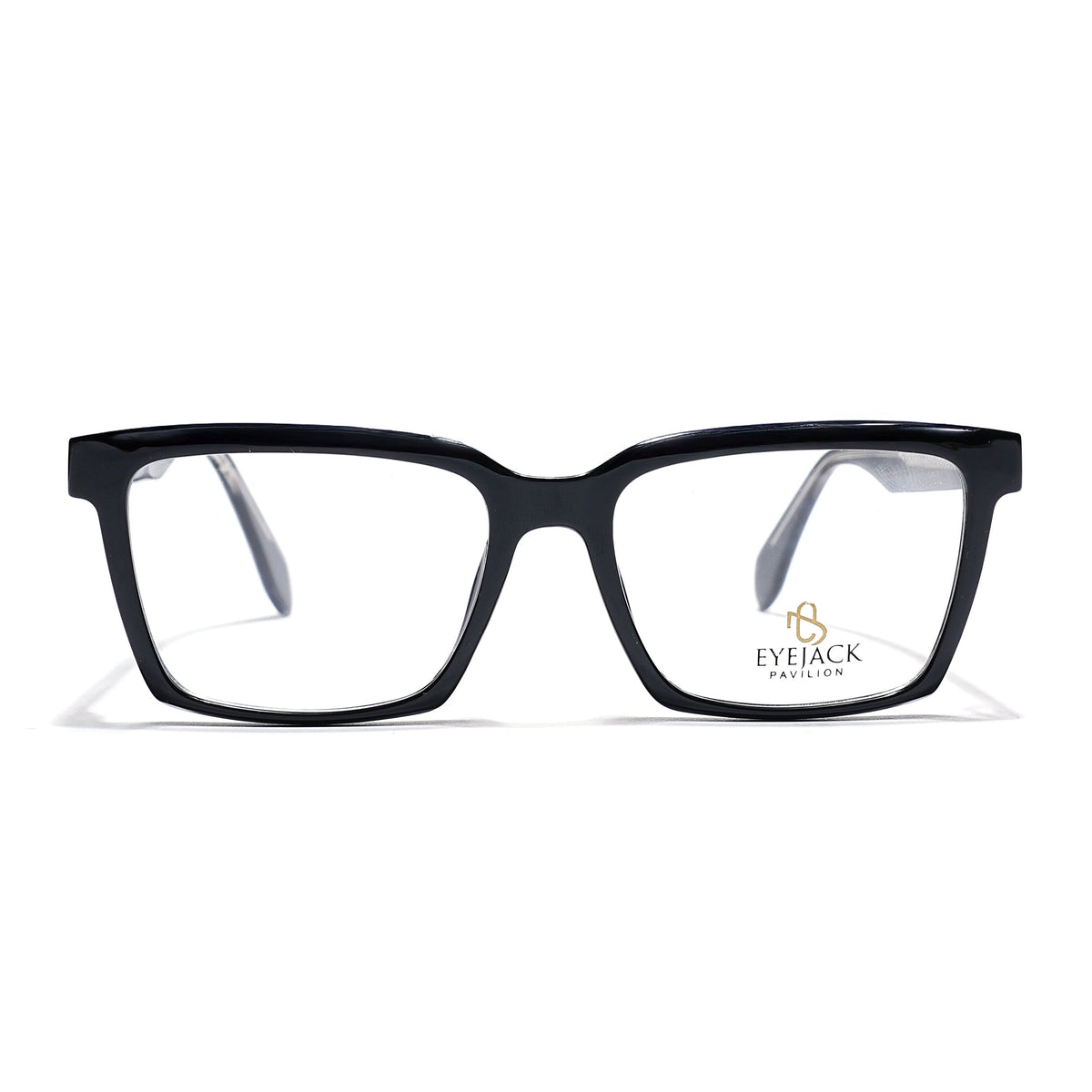 Eyejack Shine Black Rectangle Eyeglasses for Men & Women (163004FCL2260)