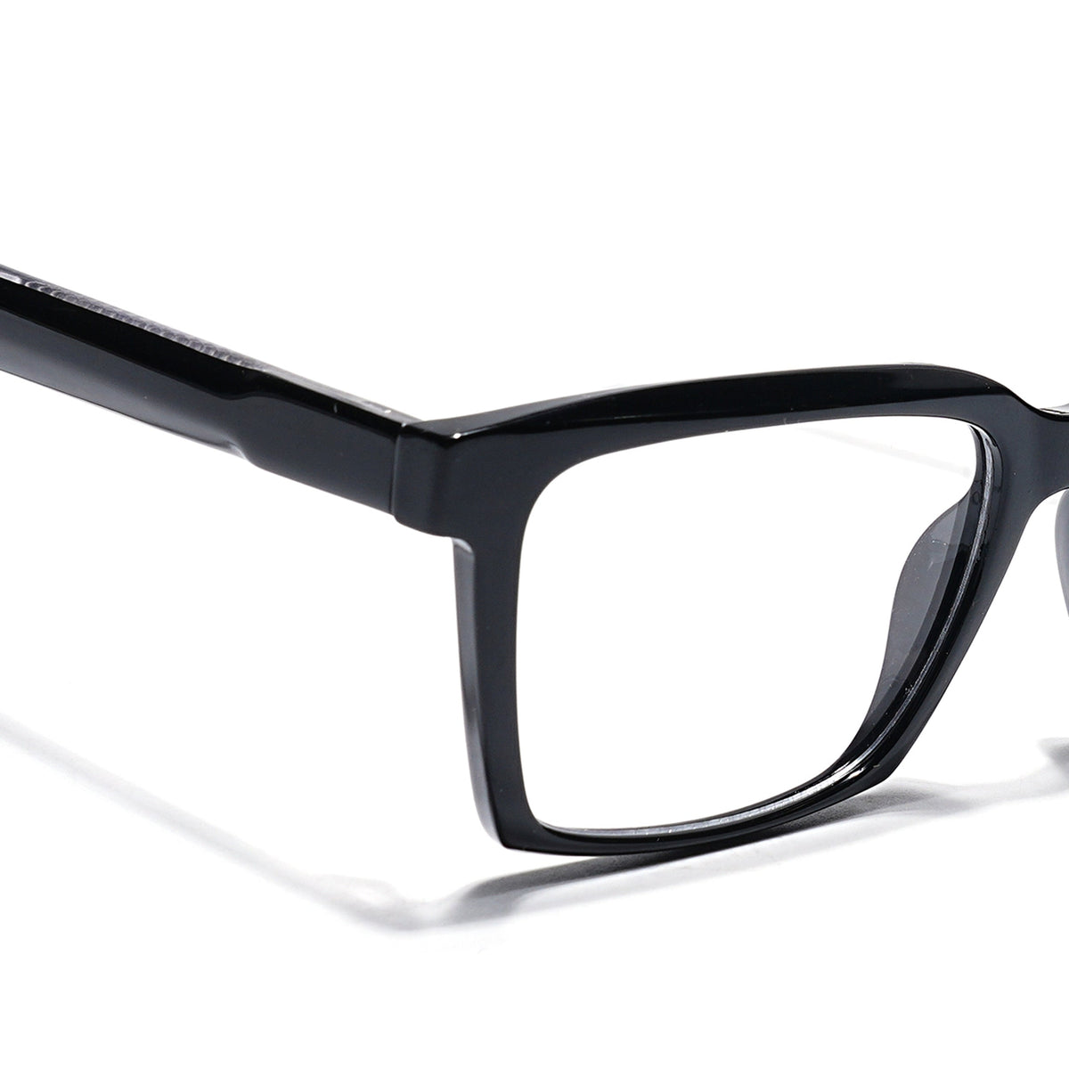 Eyejack Shine Black Rectangle Eyeglasses for Men & Women (163004FCL2260)