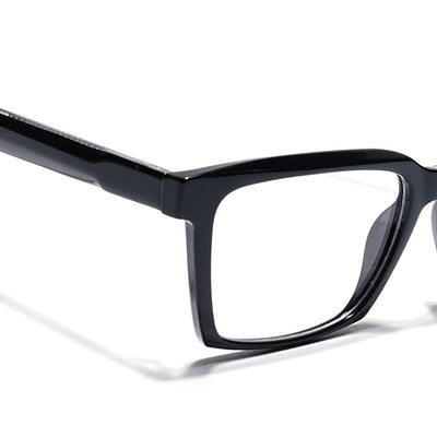 Eyejack Shine Black Rectangle Eyeglasses for Men & Women (163004FCL2260)