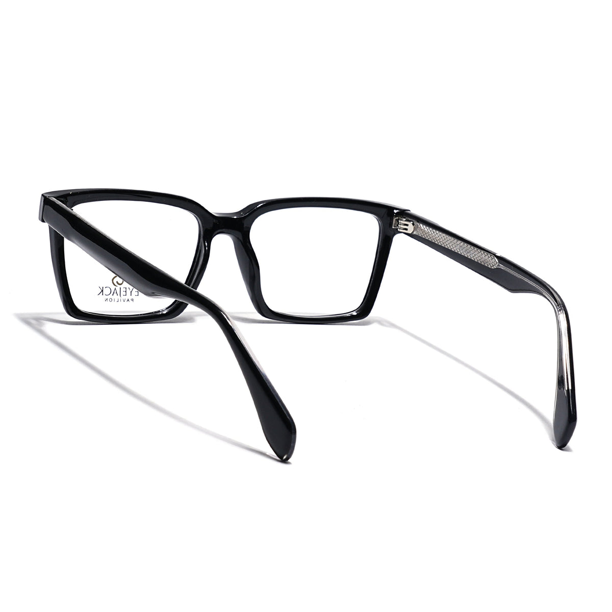 Eyejack Shine Black Rectangle Eyeglasses for Men & Women (163004FCL2260)