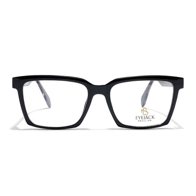 Eyejack Shine Black Rectangle Eyeglasses for Men & Women (163004FCL2261)
