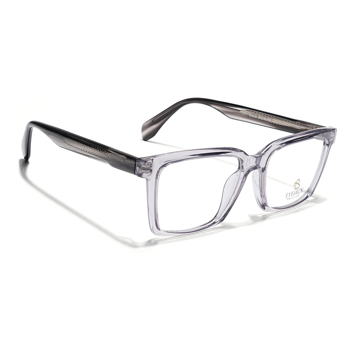 Eyejack Grey Rectangle Eyeglasses for Men & Women (163004FCL2262)
