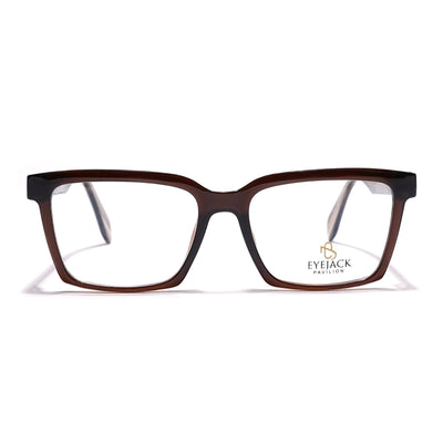 Eyejack Brown Rectangle Eyeglasses for Men & Women (163004FCL2263)