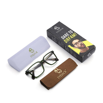 Eyejack Green Wayfarer Eyeglasses for Men & Women (163006FCL2282)