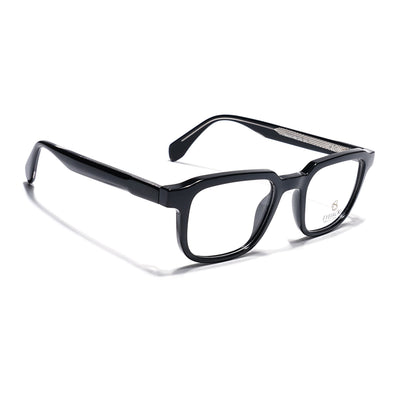 Eyejack Shine Black Square Eyeglasses for Men & Women (163007FCL2284)