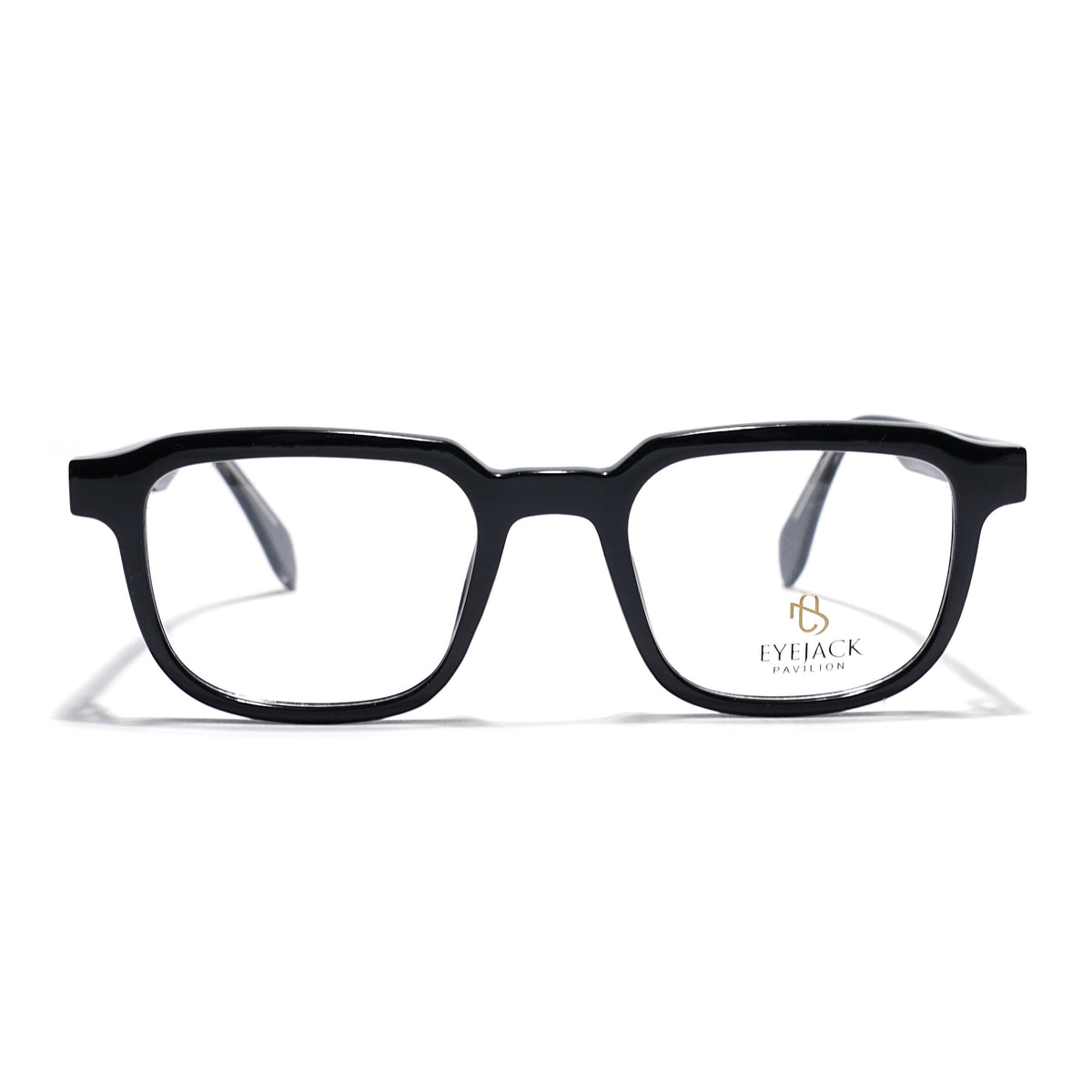 Eyejack Shine Black Square Eyeglasses for Men & Women (163007FCL2284)