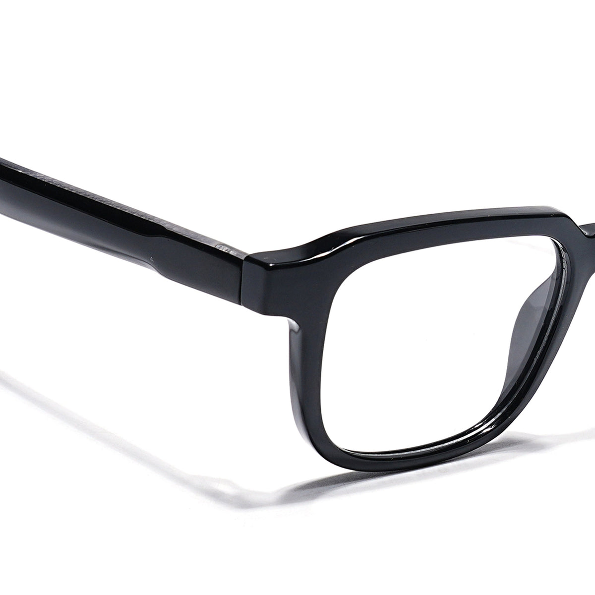 Eyejack Shine Black Square Eyeglasses for Men & Women (163007FCL2284)