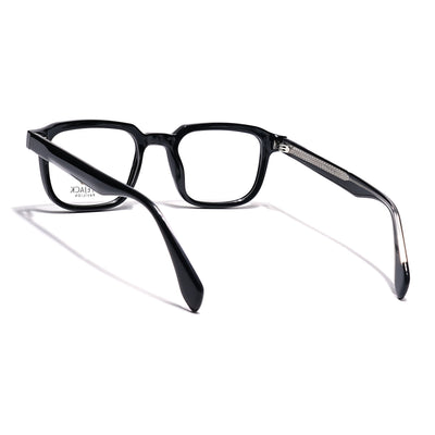 Eyejack Shine Black Square Eyeglasses for Men & Women (163007FCL2284)